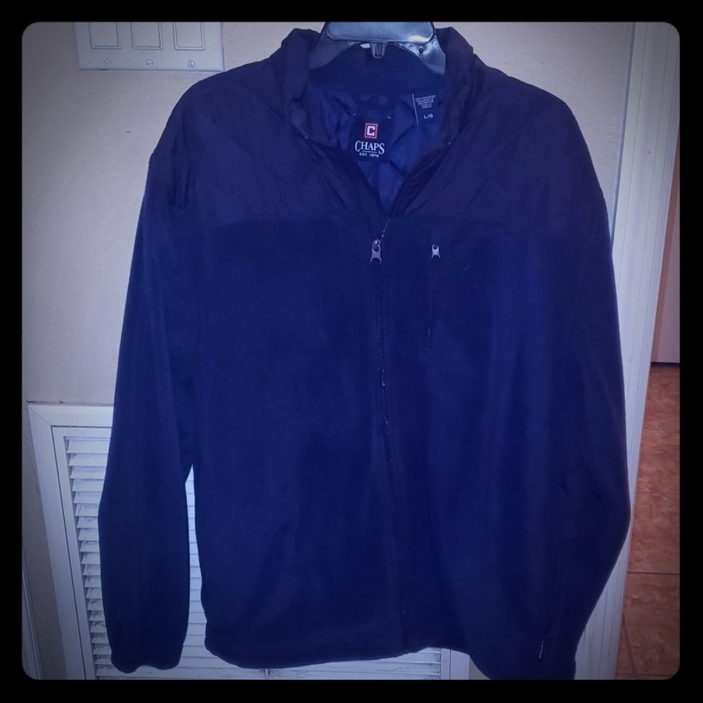 Mens Chaps Navy fleece zip jacket size L